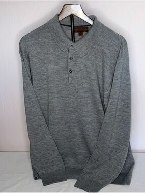 Men's Crewneck Polo Sweater in Gray by Patrick James
